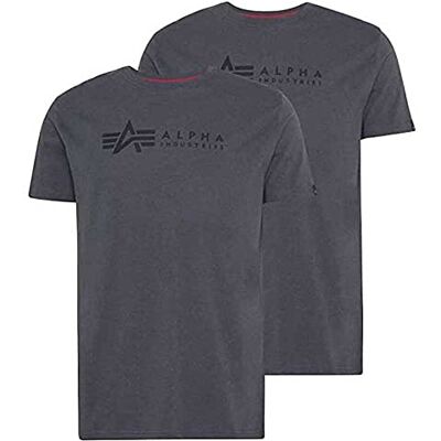 118534-412 Alpha Industries Koszulka męska Label T 2 Pack Greyblack/Black 118534-412 Alpha Industries Koszulka męska Label T 2 Pack Greyblack/Black