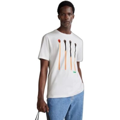 3BL0U10AG United Colors of Benetton t-shert, Kolor biały, XL 3BL0U10AG United Colors of Benetton t-shert, Kolor biały, XL