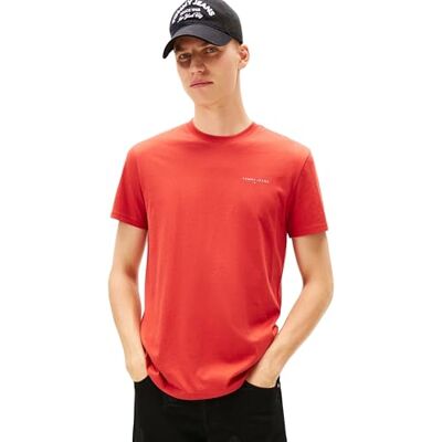 DM0DM21780XL0L Tommy Jeans Męska koszulka TJM Slim Linear Chest EXT DM0DM21780 S/S T-Shirt, czerwona (terakota czerwona), L, Czerwony (terakota), L DM0DM21780XL0L Tommy Jeans Męska koszulka TJM Slim Linear Chest EXT DM0DM21780 S/S T-Shirt, czerwona (terakota czerwona), L, Czerwony (terakota), L