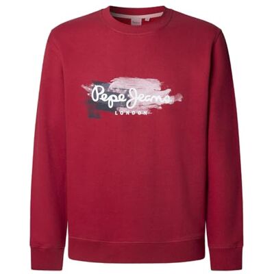 PM5800026 Pepe Jeans Męska bluza TREY CREW, czerwona (RUGBY RED), XS, Czerwony (czerwony rugby), XS PM5800026 Pepe Jeans Męska bluza TREY CREW, czerwona (RUGBY RED), XS, Czerwony (czerwony rugby), XS