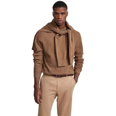 7400-65521B bugatti Męski sweter okrągły dekolt, brązowy, XXL 7400-65521B bugatti Męski sweter okrągły dekolt, brązowy, XXL