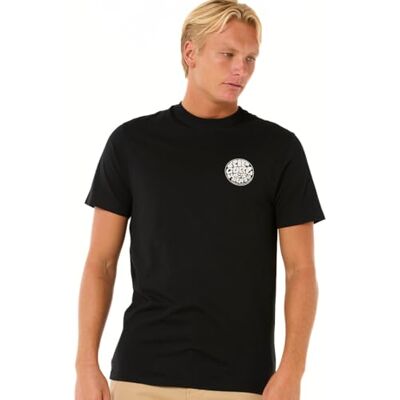 0WDMTE Rip Curl Męska koszulka z krótkim rękawem i okrągłym dekoltem, standardowy krój, czarny/biały Exc, L 0WDMTE Rip Curl Męska koszulka z krótkim rękawem i okrągłym dekoltem, standardowy krój, czarny/biały Exc, L