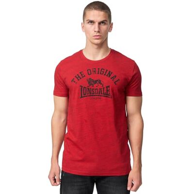112048 Lonsdale Oryginalny T-shirt męski, Marl Red/Black, 3XL 112048 Lonsdale Oryginalny T-shirt męski, Marl Red/Black, 3XL
