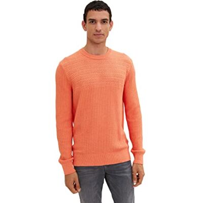1035093 TOM TAILOR Męskie sweter , 11834 Soft Peach Orange, S 1035093 TOM TAILOR Męskie sweter , 11834 Soft Peach Orange, S
