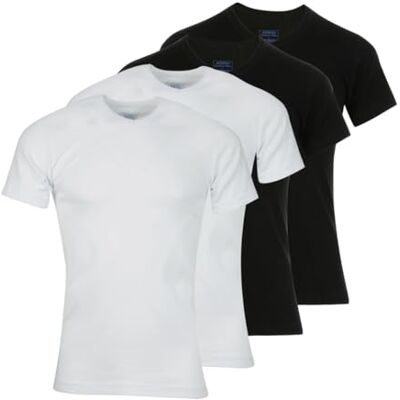 8A69-9050 Athena Męska koszulka Promo Tee Coton Bio podkoszulek (4 sztuki), Wielokolorowy (Blanc/Blanc/Noir/Noir 9050), XXL 8A69-9050 Athena Męska koszulka Promo Tee Coton Bio podkoszulek (4 sztuki), Wielokolorowy (Blanc/Blanc/Noir/Noir 9050), XXL