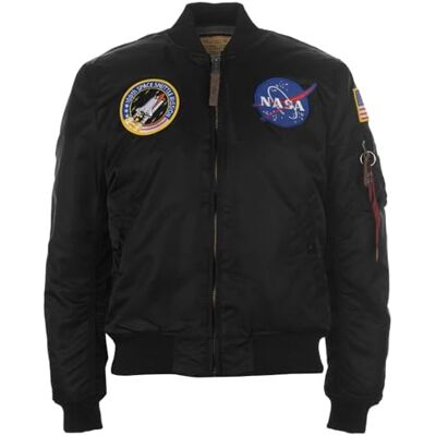 166107-03 Alpha Industries MA-1 VF NASA Bomber Jacket dla mężczyzn Black 166107-03 Alpha Industries MA-1 VF NASA Bomber Jacket dla mężczyzn Black