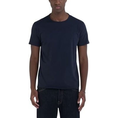 M3590A.000.2660 Replay Męski Basic T-shirt Regular Fit z okrągłym dekoltem, 067 Night Blue, M M3590A.000.2660 Replay Męski Basic T-shirt Regular Fit z okrągłym dekoltem, 067 Night Blue, M