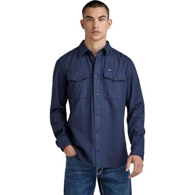 D20165-D454-B597 G-Star Raw Męskie koszulki granatowe Slim Button Down, Niebieski (Sartho Blue Gd ), S D20165-D454-B597 G-Star Raw Męskie koszulki granatowe Slim Button Down, Niebieski (Sartho Blue Gd ), S