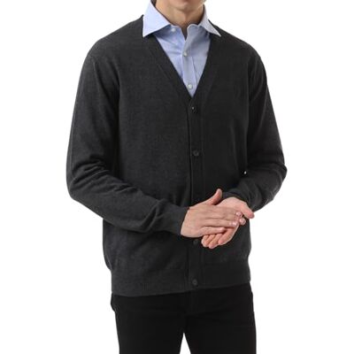 2019050806GY05 QUALFORT męski sweter kardigan 100% bawełna kieszenie na co dzień slim fit dekolt w serek dzianinowe swetry guziki 2019050806GY05 QUALFORT męski sweter kardigan 100% bawełna kieszenie na co dzień slim fit dekolt w serek dzianinowe swetry guziki
