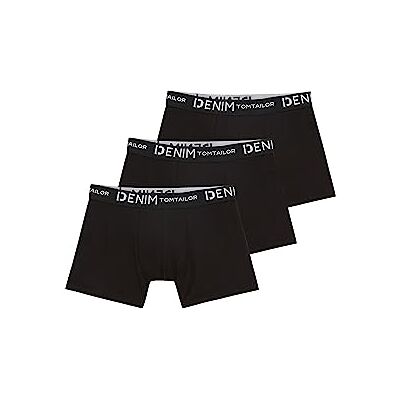 1038850 TOM TAILOR jeansowe męskie bokserki w stylu hipster w potrójnym opakowaniu z dodatkiem stretchu, 29999-Czarny, L 1038850 TOM TAILOR jeansowe męskie bokserki w stylu hipster w potrójnym opakowaniu z dodatkiem stretchu, 29999-Czarny, L