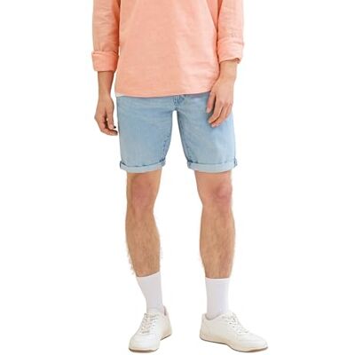 1040212 TOM TAILOR Denim Męskie spodenki jeansowe bermudy, 10117 Used Bleached Blue Denim, XS 1040212 TOM TAILOR Denim Męskie spodenki jeansowe bermudy, 10117 Used Bleached Blue Denim, XS