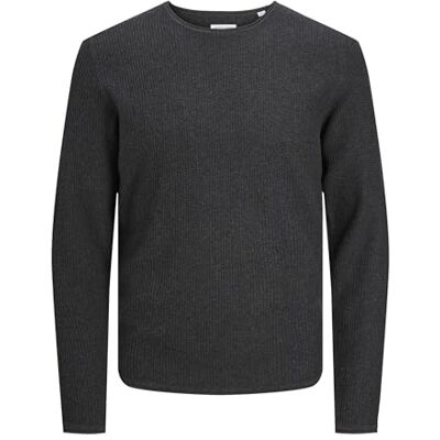 12258407 JACK & JONES Jjecooper Knit Crew Neck Noos męski sweter z dzianiny, ciemnoszary melanż, XL 12258407 JACK & JONES Jjecooper Knit Crew Neck Noos męski sweter z dzianiny, ciemnoszary melanż, XL
