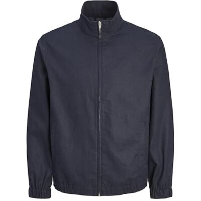 12261350 JACK&JONES PLUS Męska kurtka krótka JPRCCWINSTON Linen JKT PLS, granatowa, 3XL, granatowy, 3XL 12261350 JACK&JONES PLUS Męska kurtka krótka JPRCCWINSTON Linen JKT PLS, granatowa, 3XL, granatowy, 3XL
