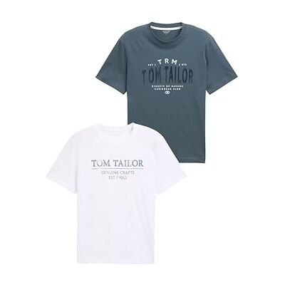 1048076 TOM TAILOR T-shirt męski, 27604 Stormy Blue, XS 1048076 TOM TAILOR T-shirt męski, 27604 Stormy Blue, XS