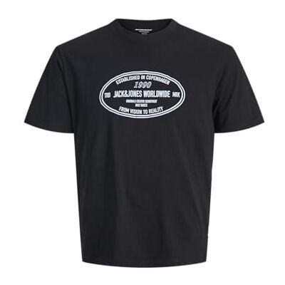 12284173-4890741 JACK & JONES Joryork Front Tee SS Crew Neck Pls Plus Size, czarny, 3XL 12284173-4890741 JACK & JONES Joryork Front Tee SS Crew Neck Pls Plus Size, czarny, 3XL
