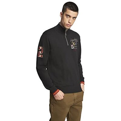 SMS301YW02509999 LaMartina Męski sweter Sophus, Nero, 3XL SMS301YW02509999 LaMartina Męski sweter Sophus, Nero, 3XL