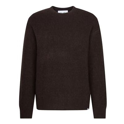 845753 Seidensticker Studio Sweter unisex – oversized fit – długi rękaw – uniwersalny – okrągły dekolt – mieszanka wełny, brązowy, M 845753 Seidensticker Studio Sweter unisex – oversized fit – długi rękaw – uniwersalny – okrągły dekolt – mieszanka wełny, brązowy, M
