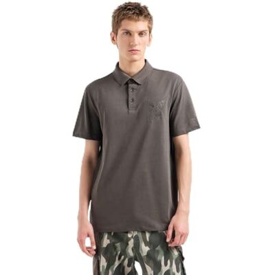 6DZFACZJ9SZ1897 Armani Exchange Męska koszulka polo Ax Eagle z logo Regular Fit Piquet Polo, czarny/oliwkowy (Black Olive), XXL 6DZFACZJ9SZ1897 Armani Exchange Męska koszulka polo Ax Eagle z logo Regular Fit Piquet Polo, czarny/oliwkowy (Black Olive), XXL