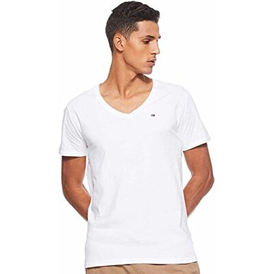 DM0DM04410-100 Tommy Jeans Mężczyźni Koszulka, Biały, S DM0DM04410-100 Tommy Jeans Mężczyźni Koszulka, Biały, S