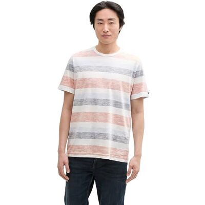 1046722 TOM TAILOR T-shirt męski, 38130 pomarańczowy wielokolorowy pasek, M 1046722 TOM TAILOR T-shirt męski, 38130 pomarańczowy wielokolorowy pasek, M