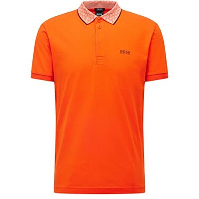 50456204 BOSS Męska koszulka polo Paddy 3 z bawełny z nadrukiem kołnierzyka i logo 50456204 BOSS Męska koszulka polo Paddy 3 z bawełny z nadrukiem kołnierzyka i logo