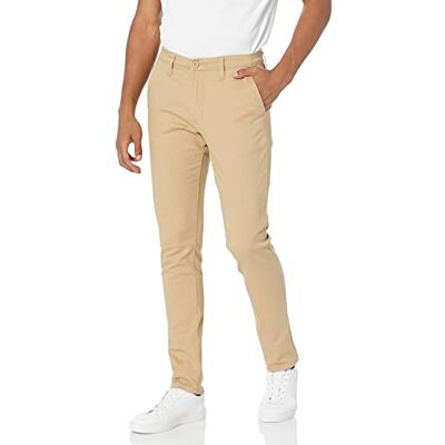 9091-3411 LKH-LKH-36X32 WT02 Męskie długie Basic Stretch Skinny Chino spodnie rekreacyjne, Light Khaki (nowe), 36 W / 32 l 9091-3411 LKH-LKH-36X32 WT02 Męskie długie Basic Stretch Skinny Chino spodnie rekreacyjne, Light Khaki (nowe), 36 W / 32 l
