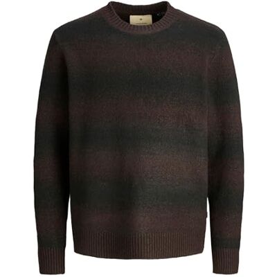 12286239-4902247 JACK & JONES Jprblutyler Knit Striped Crew Neck, fudge, XL 12286239-4902247 JACK & JONES Jprblutyler Knit Striped Crew Neck, fudge, XL