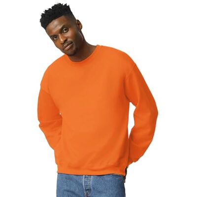 G18000 GILDAN Męska bluza polarowa z okrągłym dekoltem, bluza Style , pomarańczowa ochrona, L UK, Pomarańczowy (Safety Orange), L G18000 GILDAN Męska bluza polarowa z okrągłym dekoltem, bluza Style , pomarańczowa ochrona, L UK, Pomarańczowy (Safety Orange), L