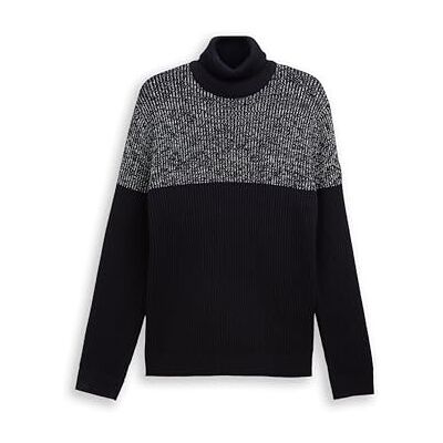 1049472 TOM TAILOR Sweter męski, 39209 Offwhite Navy Plated Mouline, 3XL 1049472 TOM TAILOR Sweter męski, 39209 Offwhite Navy Plated Mouline, 3XL