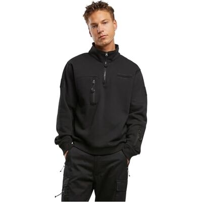 5034-11002-S Brandit Męska bluza z kapturem Tactical Sweat Troyer, czarny, S 5034-11002-S Brandit Męska bluza z kapturem Tactical Sweat Troyer, czarny, S