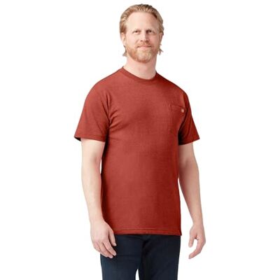WS450H-RRH-S Dickies Koszulka męska z krótkim rękawem Heavyweight Heathered Crew Neck Tee, Rustykalna czerwień, S WS450H-RRH-S Dickies Koszulka męska z krótkim rękawem Heavyweight Heathered Crew Neck Tee, Rustykalna czerwień, S
