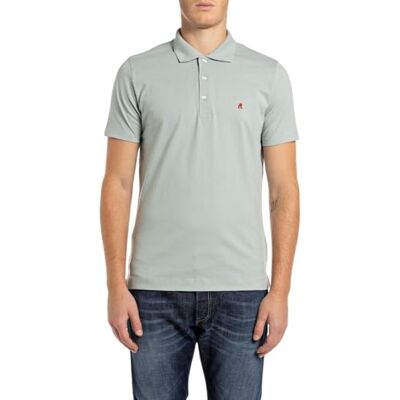 M6895 .000.23070 Replay Męska koszulka polo regular fit, 092 Dust Grey, L M6895 .000.23070 Replay Męska koszulka polo regular fit, 092 Dust Grey, L