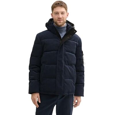 1042208 TOM TAILOR Męska kurtka puchowa z odpinanym kapturem ze sztruksu, 36511 Sky Captain Navy Corduroy, L 1042208 TOM TAILOR Męska kurtka puchowa z odpinanym kapturem ze sztruksu, 36511 Sky Captain Navy Corduroy, L