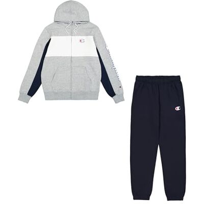 220412 Champion Legacy Retro Sport () Soft Compact Powerblend Fleece Hooded Kombinezon sportowy, Wielobarwny Szary Melange/Granatowy (NOXM/NNY/WHT), S Mężczyźni FW24, Szary Melange/Granatowy 220412 Champion Legacy Retro Sport () Soft Compact Powerblend Fleece Hooded Kombinezon sportowy, Wielobarwny Szary Melange/Granatowy (NOXM/NNY/WHT), S Mężczyźni FW24, Szary Melange/Granatowy
