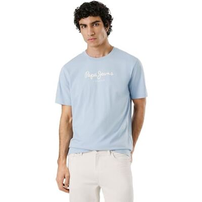 PM509979 Pepe Jeans Męska koszulka EGGO N, niebieska (SOHO Blue), XXL, Niebieski (soho Blue), XXL PM509979 Pepe Jeans Męska koszulka EGGO N, niebieska (SOHO Blue), XXL, Niebieski (soho Blue), XXL