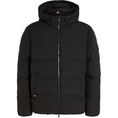 MW0MW36599BDSXXXL Tommy Hilfiger Męska kurtka puchowa z kapturem MW0MW36599, kurtka puchowa, czarna, XXXL, czarny (czarny), 3XL duże rozmiary MW0MW36599BDSXXXL Tommy Hilfiger Męska kurtka puchowa z kapturem MW0MW36599, kurtka puchowa, czarna, XXXL, czarny (czarny), 3XL duże rozmiary