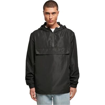 TB4928 Urban Classics Kurtka męska z materiału pochodzącego z recyklingu z kapturem, z recyklingu Basic Pull Over Jacket, Windbreaker dostępna w 2 kolorach, rozmiary XS 5XL, czarny, XS TB4928 Urban Classics Kurtka męska z materiału pochodzącego z recyklingu z kapturem, z recyklingu Basic Pull Over Jacket, Windbreaker dostępna w 2 kolorach, rozmiary XS 5XL, czarny, XS
