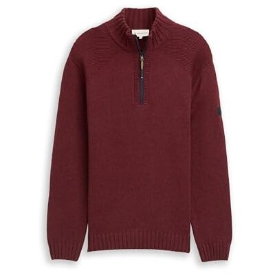 1048768 TOM TAILOR Sweter męski, 39101 – bordowy melanż, M 1048768 TOM TAILOR Sweter męski, 39101 – bordowy melanż, M