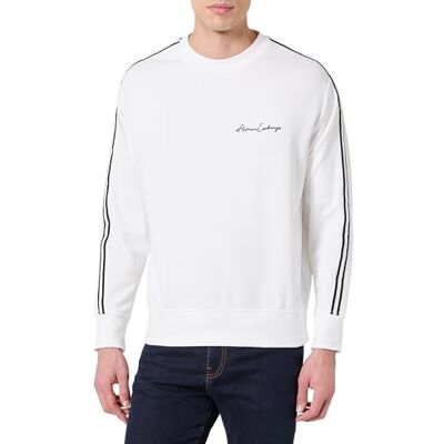 Z9N1Z Armani Exchange Men's Essential, Striped Sleeve, Side Signature Logo Bluza, Off White, S, Off White, S Z9N1Z Armani Exchange Men's Essential, Striped Sleeve, Side Signature Logo Bluza, Off White, S, Off White, S