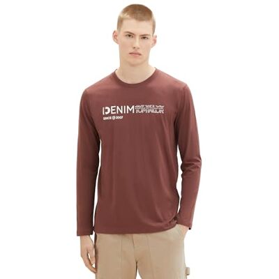 1039523 TOM TAILOR Denim Koszulka męska z długim rękawem, 32093 Russet Brown, XS 1039523 TOM TAILOR Denim Koszulka męska z długim rękawem, 32093 Russet Brown, XS