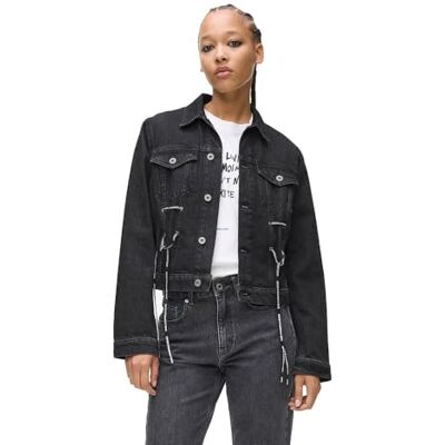 A4W14012 Karl Lagerfeld Jeans, Damska, Kurtka Dżinsowa Z Koronką, Regular Fit, Czarny, S A4W14012 Karl Lagerfeld Jeans, Damska, Kurtka Dżinsowa Z Koronką, Regular Fit, Czarny, S