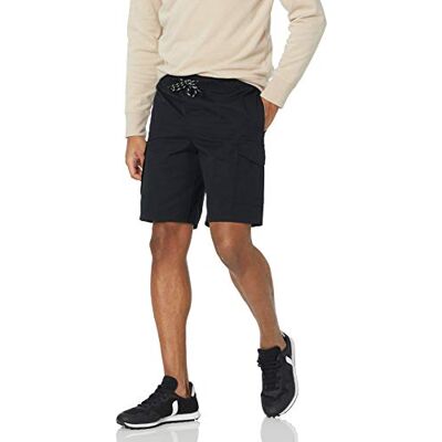 AEM20001SP21-BlkCK-Small Amazon Essentials Men's Spodenki cargo 23 cm z elastyczną talią, Czarny, S AEM20001SP21-BlkCK-Small Amazon Essentials Men's Spodenki cargo 23 cm z elastyczną talią, Czarny, S