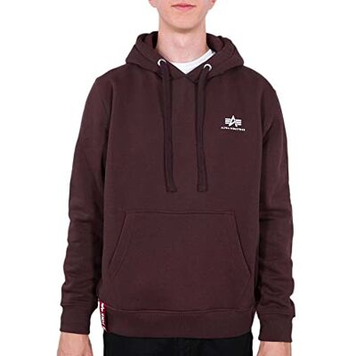 196318-21-XS ALPHA INDUSTRIES Męska bluza z kapturem Basic Hoody Small Logo, Bordowy (Deep Maroon), XS 196318-21-XS ALPHA INDUSTRIES Męska bluza z kapturem Basic Hoody Small Logo, Bordowy (Deep Maroon), XS