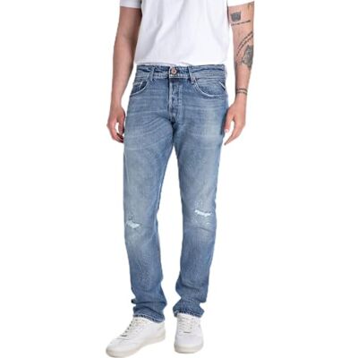 MA972R.000.727 81R Replay Męskie dżinsy Straight Fit Grover Original kolekcja, 009 Medium Blue, 33W / 34L MA972R.000.727 81R Replay Męskie dżinsy Straight Fit Grover Original kolekcja, 009 Medium Blue, 33W / 34L