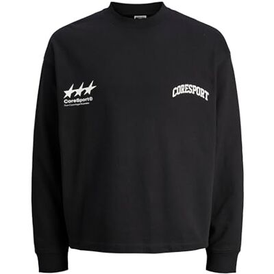 12283484-4828024 JACK & JONES Jcosignal Sweat Crew Neck, czarny, S 12283484-4828024 JACK & JONES Jcosignal Sweat Crew Neck, czarny, S