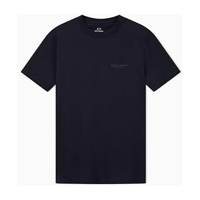 AF10361 Armani Exchange Men's Short Sleeve Side Milano-New York Logo Lettering T-Shirt, Blue, L, granatowy (Deep Navy), L AF10361 Armani Exchange Men's Short Sleeve Side Milano-New York Logo Lettering T-Shirt, Blue, L, granatowy (Deep Navy), L