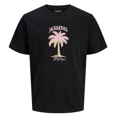 12281806-4812111 JACK & JONES Koszulka męska Joralmeria Ss Crew Neck FST, czarny, M 12281806-4812111 JACK & JONES Koszulka męska Joralmeria Ss Crew Neck FST, czarny, M