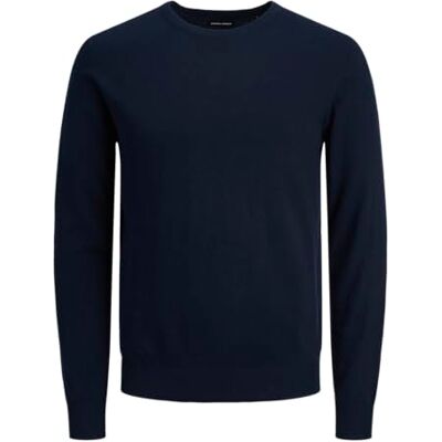 JAC7207003000001 Jack & Jones JJEEMIL Męska dzianina z okrągłym dekoltem NOOS, Marynarka marynarska, XS JAC7207003000001 Jack & Jones JJEEMIL Męska dzianina z okrągłym dekoltem NOOS, Marynarka marynarska, XS