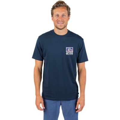 0WDMTE RIP CURL Męska koszulka z krótkim rękawem i okrągłym dekoltem, graficzna koszulka z krótkim rękawem i okrągłym dekoltem, standardowy krój, Dark Navy Exc, M 0WDMTE RIP CURL Męska koszulka z krótkim rękawem i okrągłym dekoltem, graficzna koszulka z krótkim rękawem i okrągłym dekoltem, standardowy krój, Dark Navy Exc, M