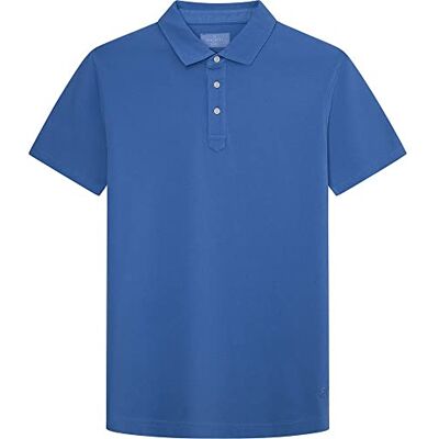 HM563131 Hackett London Męska koszulka polo GMD Pique Ss, niebieski (Dusty Blue), S HM563131 Hackett London Męska koszulka polo GMD Pique Ss, niebieski (Dusty Blue), S